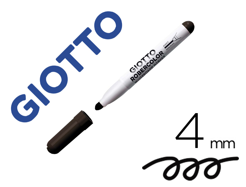 MARQUEUR GIOTTO ROBERCOLOR EFFAABLE TABLEAU BLANC POINTE MEDIUM OGIVE 4 MM COLORIS NOIR