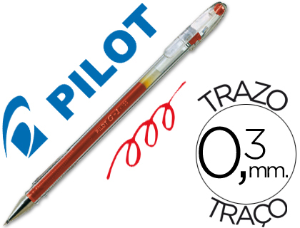STYLO-BILLE PILOT G1 5 CRITURE FINE 0.3MM ENCRE GEL RECHARGEABLE CORPS TRANSLUCIDE COLORIS ROUGE