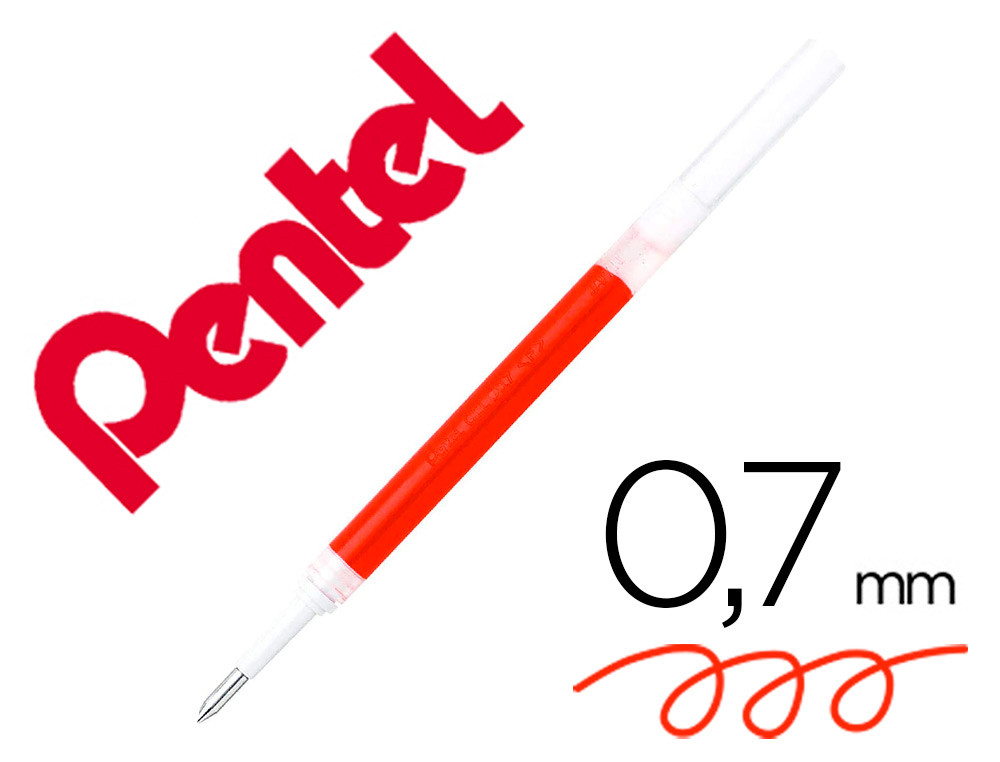 RECHARGE ROLLER PENTEL ENCRE GEL BL77 BL107 ENCRE FLUIDE   DOUCE LUMINEUSE POINTE        MOYENNE SECHAGE RAPIDE ORANGE
