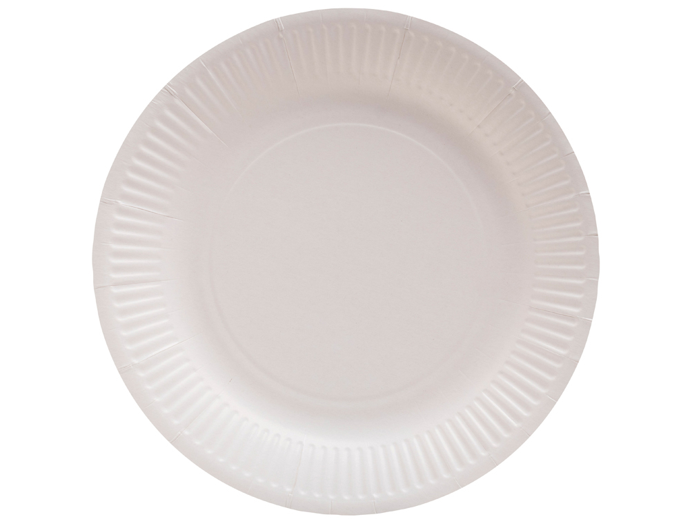 ASSIETTE EXACOMPTA CARTON ROND DIAM. 23CM COLORIS BLANC PAQUET 50 UNITES