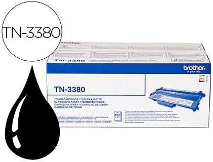 TONER LASER BROTHER TN3380 COULEUR NOIR HAUTE CAPACIT 8000P