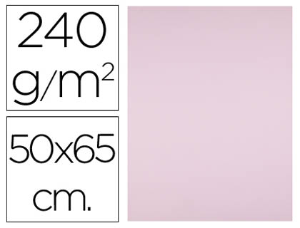PAPIER CARTONN LIDERPAPEL DESSIN TRAVAUX MANUELS 240G/M2 50X65CM UNICOLORE ROSE