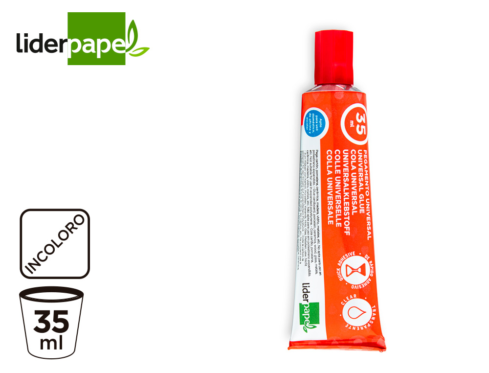 COLLE LIDERPAPEL GEL UNIVERSELLE TRANSPARENTE TUBE 35ML