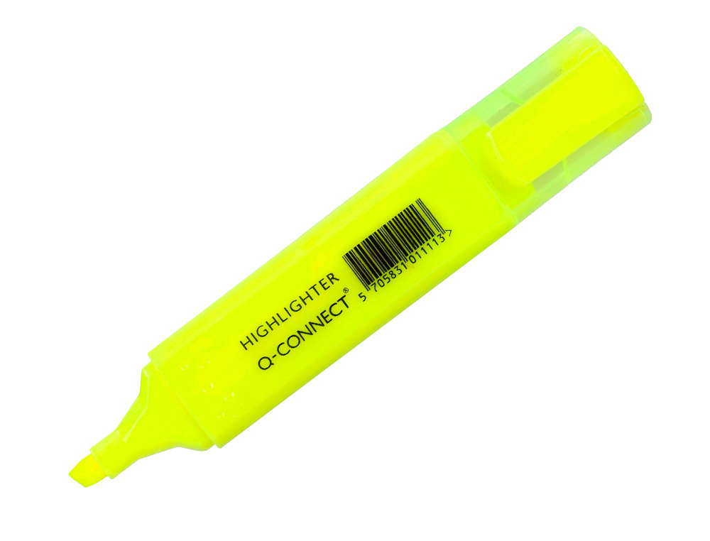 SURLIGNEUR Q-CONNECT TRACÉ 2/5 MM POINTE BISEAUTÉE COULEURS ÉCLATANTES JAUNE