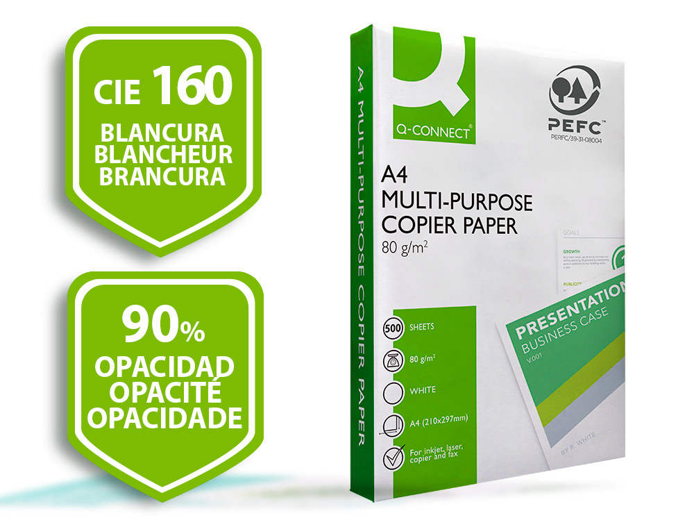 PAPIER Q-CONNECT A4 80G/M2 MULTIFONCTION ECONOMY 500 FEUILLES