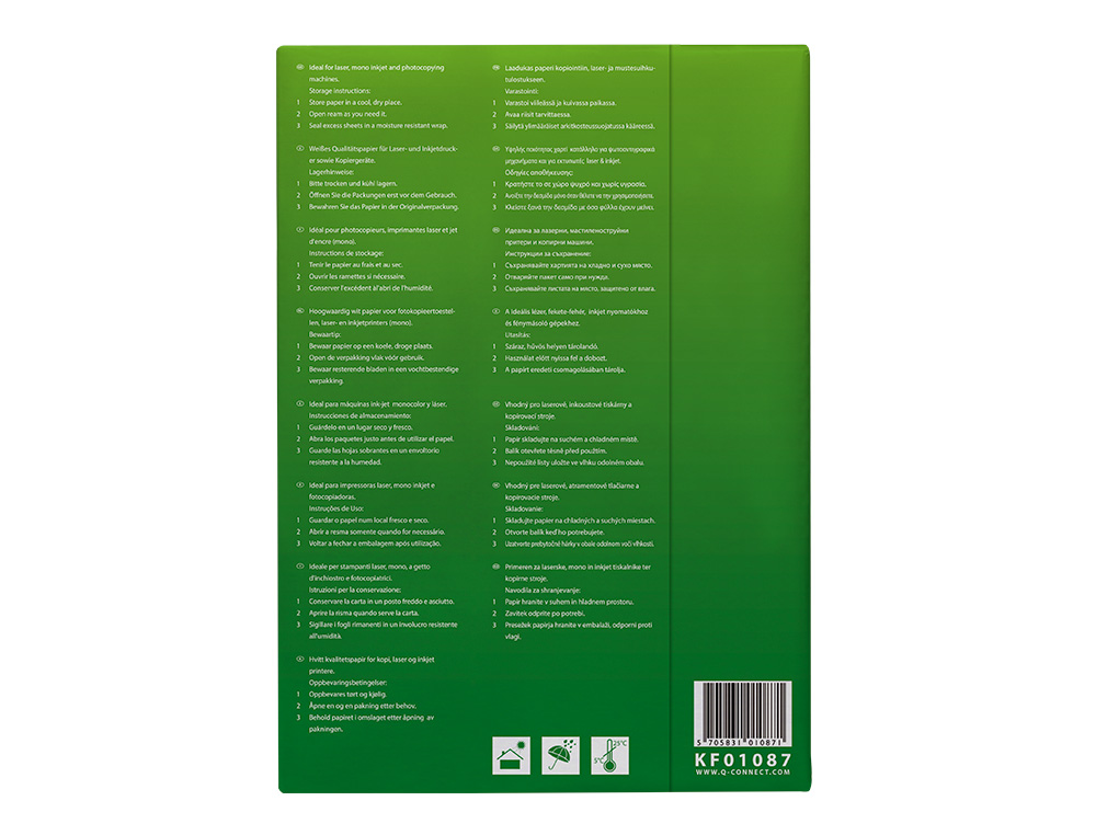PAPIER Q-CONNECT A4 80G/M2 MULTIFONCTION ECONOMY 500 FEUILLES