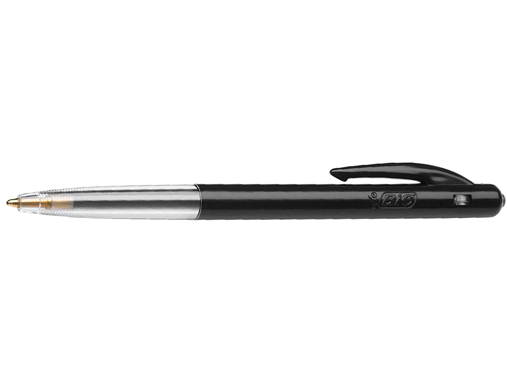 STYLO-BILLE BIC M10 ÉCRITURE MOYENNE 0.5MM ENCRE CLASSIQUE RÉTRACTABLE BOUTON POUSSOIR LATÉRAL COLORIS NOIR