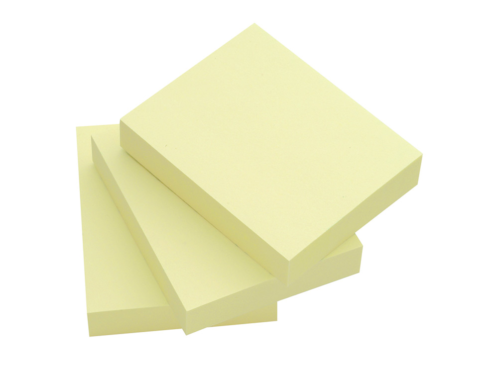 BLOC-NOTES Q-CONNECT QUICK NOTES 38X51MM 3 BLOCS 100F REPOSITIONNABLES COLORIS JAUNE