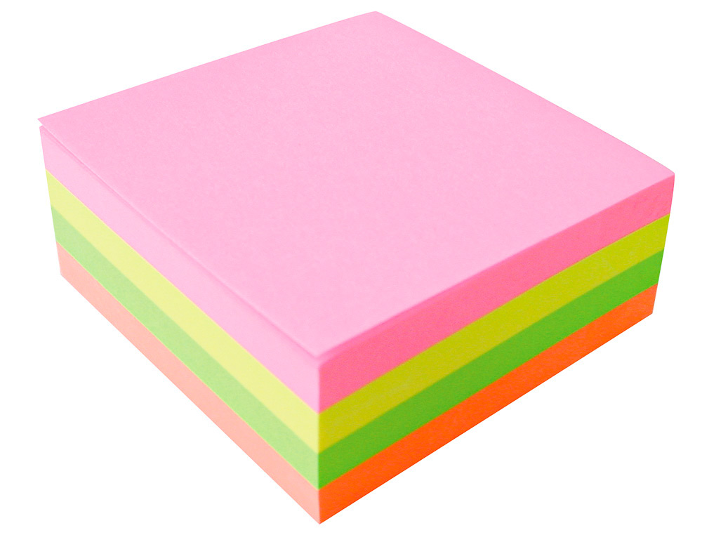 BLOC-NOTES Q-CONNECT CUBE QUICK NOTES 76X76MM 320F REPOSITIONNABLES SANS TRACES COLORIS NON