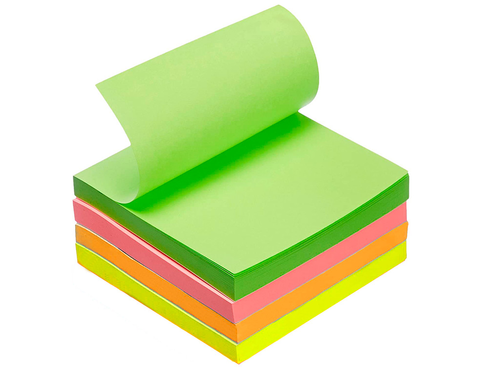 BLOC-NOTES Q-CONNECT CUBE QUICK NOTES 76X76MM 320F REPOSITIONNABLES SANS TRACES COLORIS NON