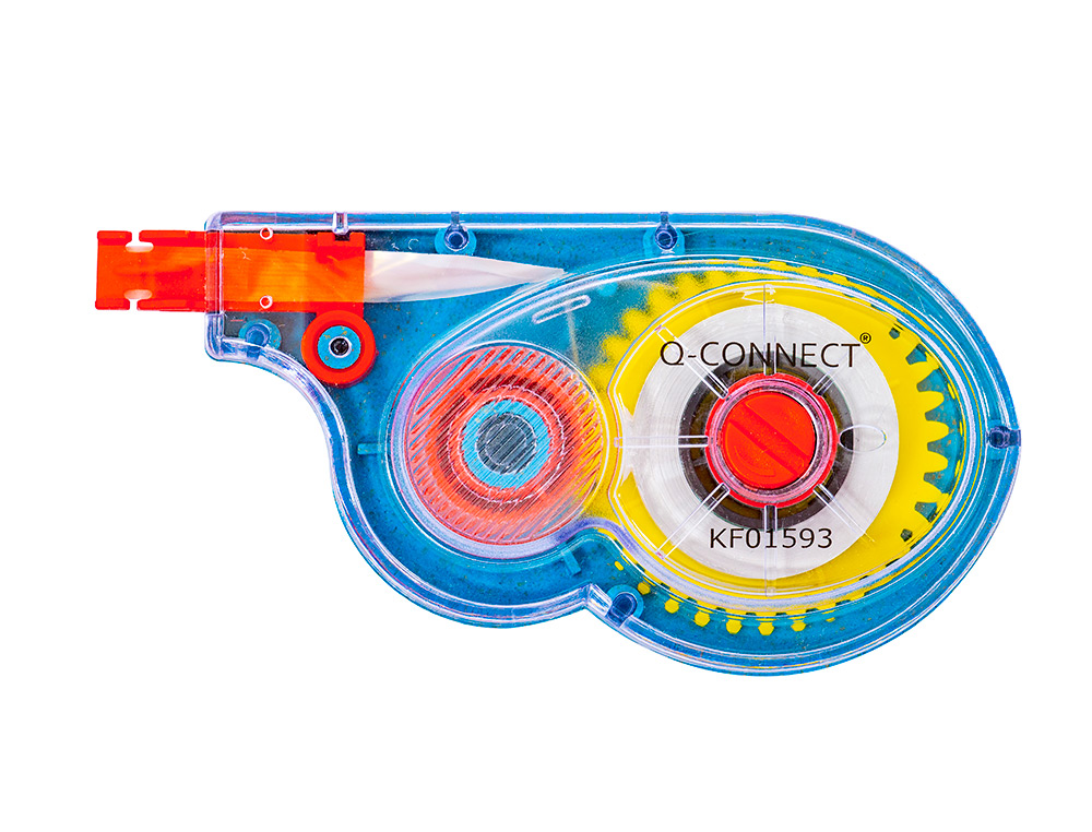 CORRECTEUR Q-CONNECT DÉVIDOIR RUBAN 5MMX8M CORRECTION LATÉRALE RÉÉCRITURE IMMÉDIATE INVISIBLE PHOTOCOPIE