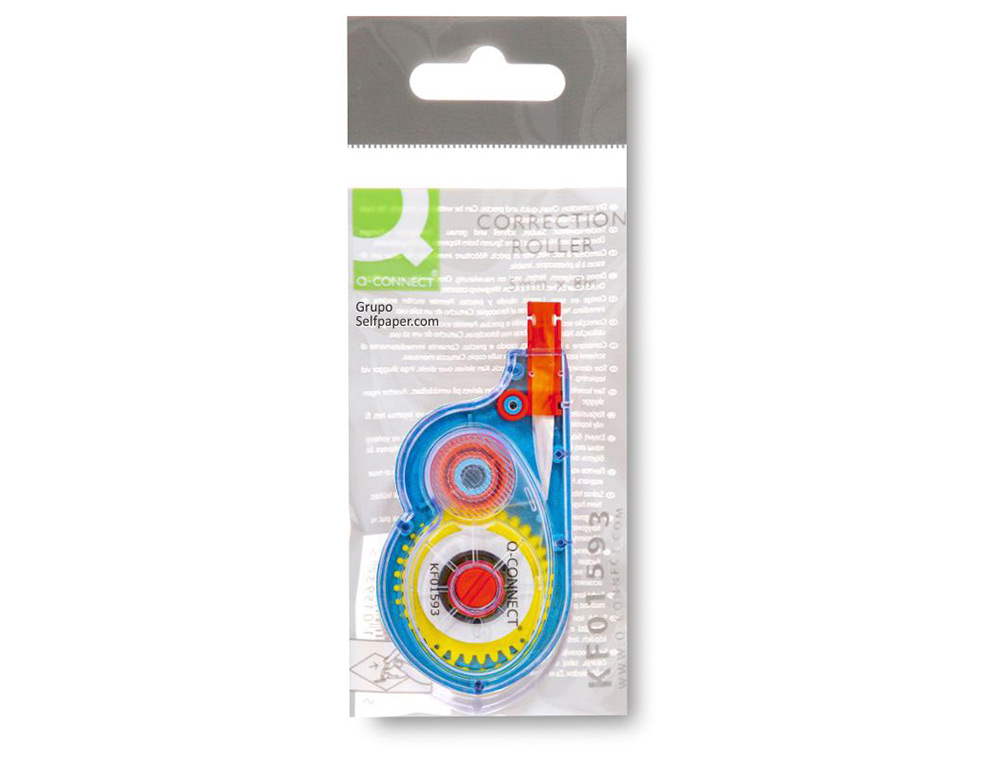CORRECTEUR Q-CONNECT DÉVIDOIR RUBAN 5MMX8M CORRECTION LATÉRALE RÉÉCRITURE IMMÉDIATE INVISIBLE PHOTOCOPIE