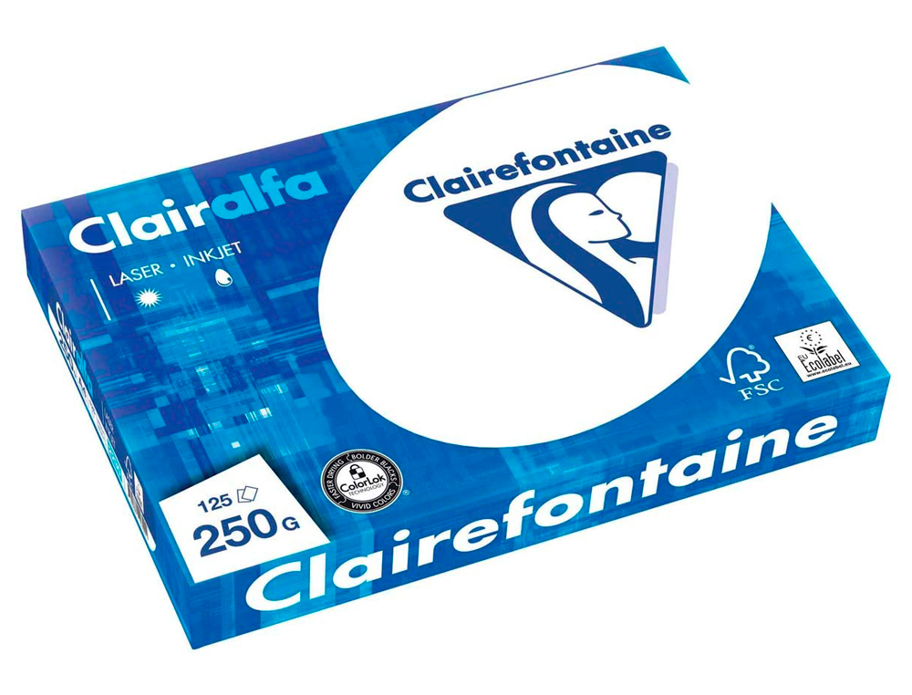 PAPIER CLAIREFONTAINE CLAIRALFA EXTRA BLANC A4 250G/M2 BLANCHEUR 170 OPACITÉ 93 RIGIDITÉ 135 TOUCHER SATINÉ 125 FEUILLES