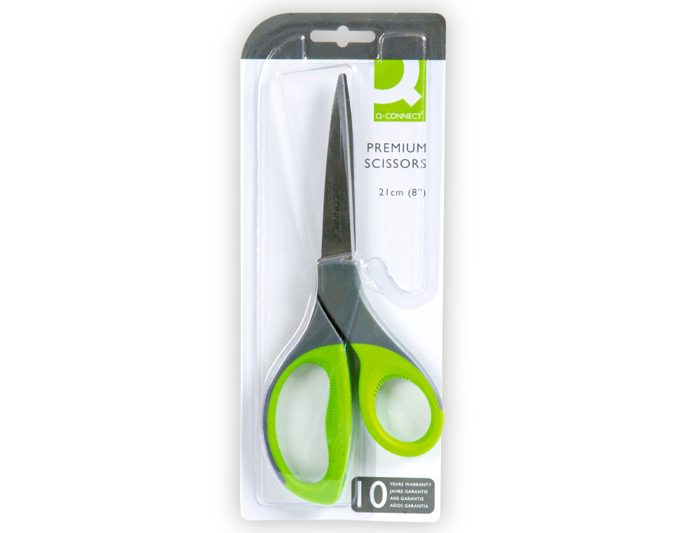 CISEAUX Q-CONNECT ÉCONOMIQUES AVEC GRIP 210MM ANNEAUX CAOUTCHOUC