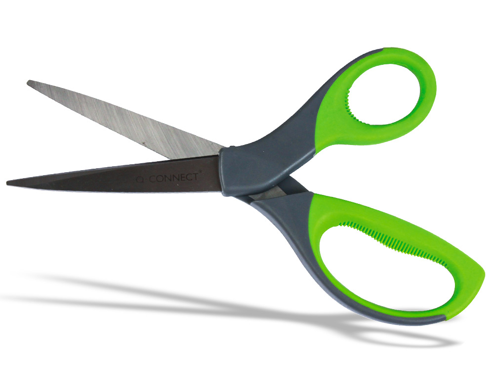 CISEAUX Q-CONNECT ÉCONOMIQUES AVEC GRIP 210MM ANNEAUX CAOUTCHOUC