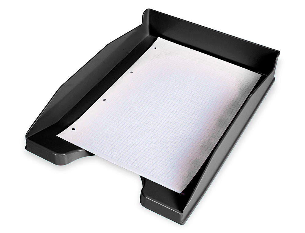 CORBEILLE  COURRIER Q-CONNECTPOLYPROPYLNE DOCUMENTS A4+ 240X320MM EMPILABLE 350X255X65MM COLORIS NOIR OPAQUE