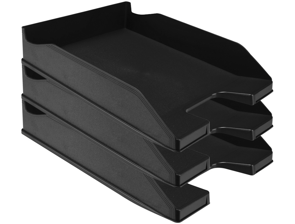 CORBEILLE  COURRIER Q-CONNECTPOLYPROPYLNE DOCUMENTS A4+ 240X320MM EMPILABLE 350X255X65MM COLORIS NOIR OPAQUE