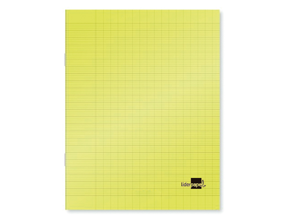 CAHIER PIQU LIDERPAPEL COUVERTURE PLASTIQUE SOUPLE A5+ 17X22CM 90G 96 PAGES SYS COLORIS JAUNE