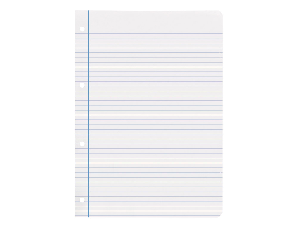 BLOC-NOTES LIDERPAPEL 100 FEUILLES ENCOLLES 100G A4 100 G/M2 LIGN HORIZONTAL MARGE 4 TROUS