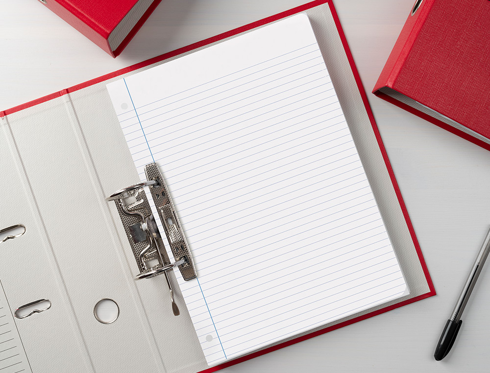 BLOC-NOTES LIDERPAPEL 100 FEUILLES ENCOLLES 100G A4 100 G/M2 LIGN HORIZONTAL MARGE 4 TROUS