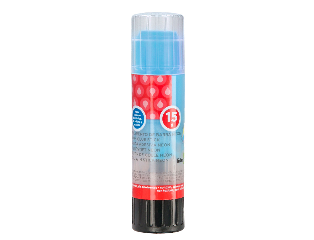 COLLE BLANCHE LIDERPAPEL ADHESIF HAUTE QUALITE TRANSPARENTE APRES SECHAGE INSTANTANE COLORIS NEON BATON