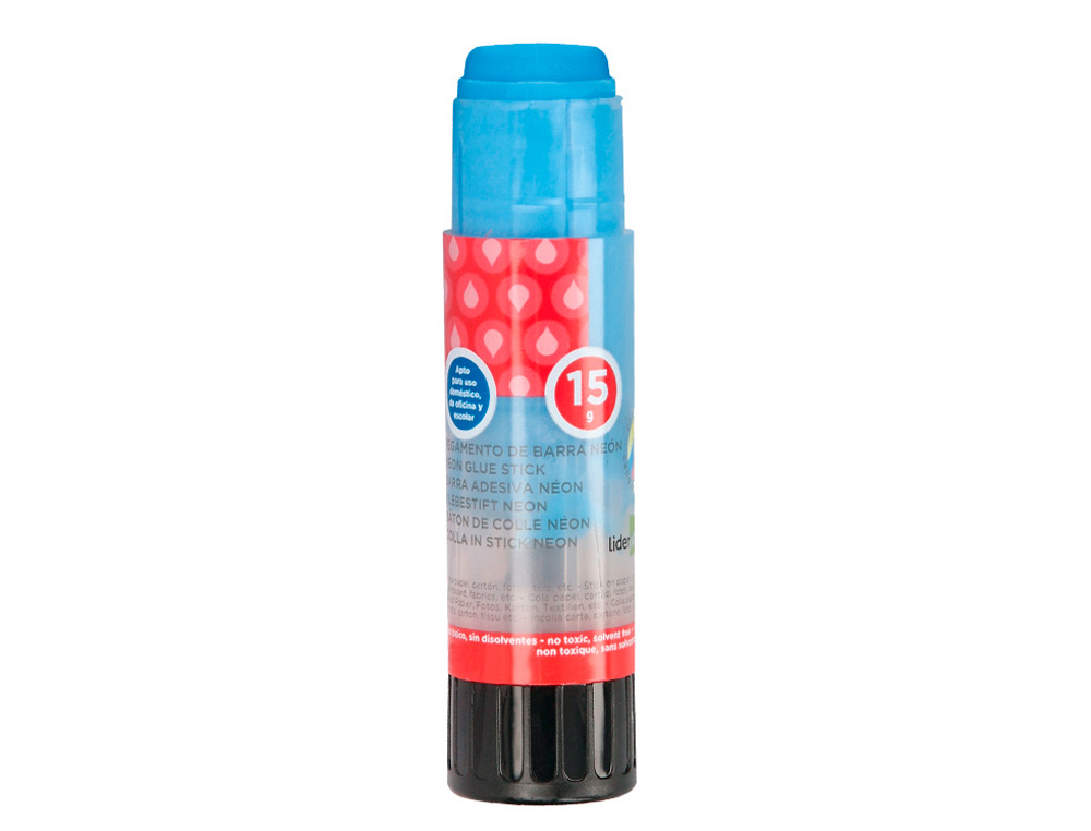 COLLE BLANCHE LIDERPAPEL ADHESIF HAUTE QUALITE TRANSPARENTE APRES SECHAGE INSTANTANE COLORIS NEON BATON