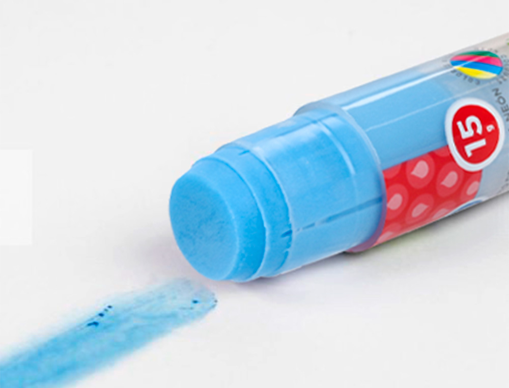 COLLE BLANCHE LIDERPAPEL ADHESIF HAUTE QUALITE TRANSPARENTE APRES SECHAGE INSTANTANE COLORIS NEON BATON