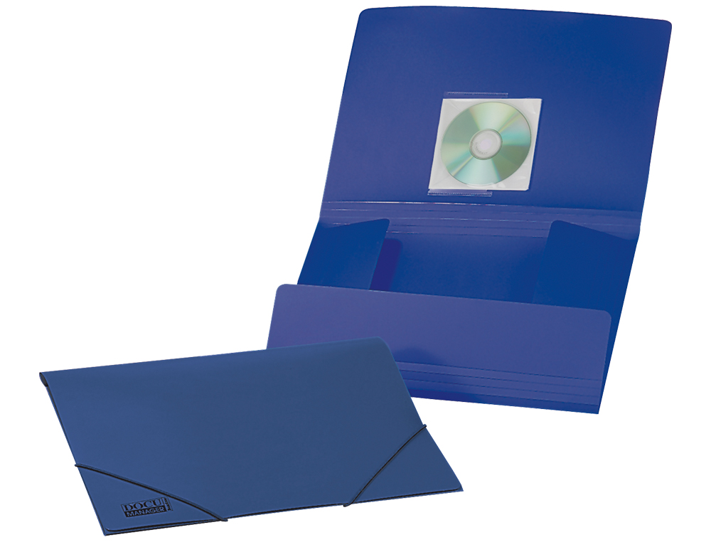 CHEMISE LIDERPAPEL POLYPROPYLÈNE DOS FLEXIBLE A4 210X297MM 4/10E 3 RABATS ÉLASTIQUE 100F COLORIS BLEU OPAQUE