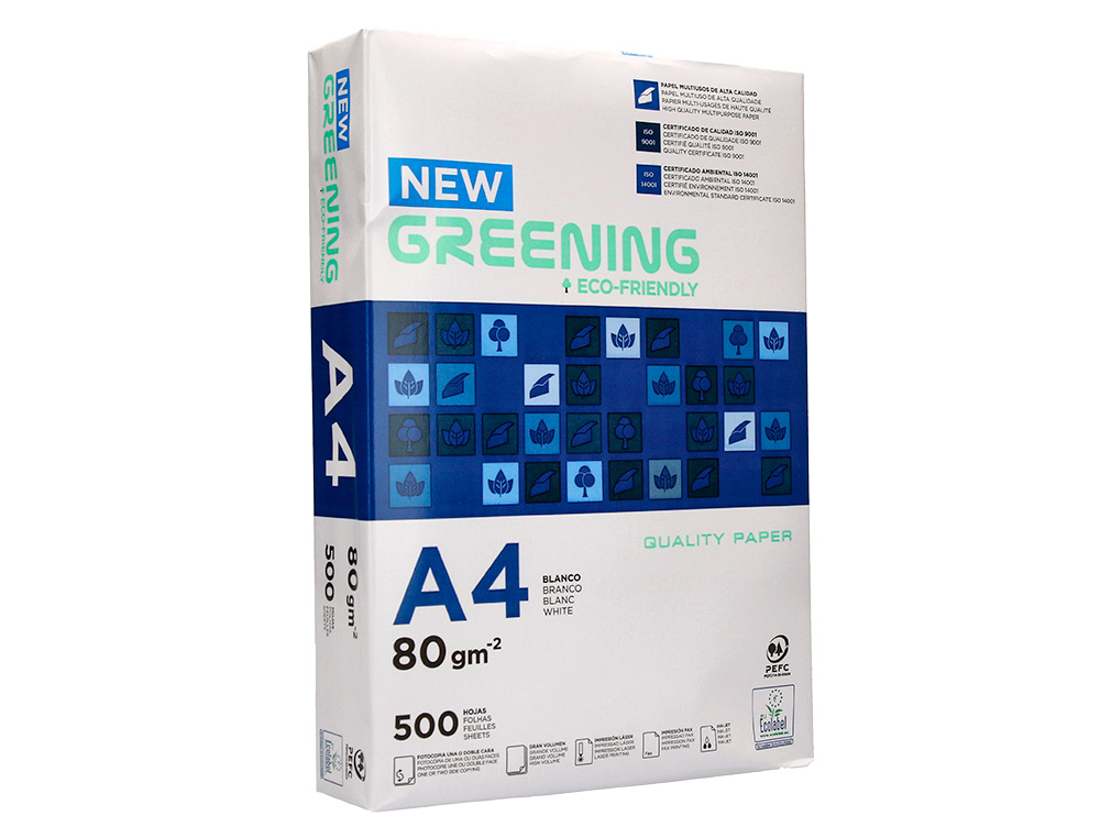 PAPIER LIDERPAPEL MULTIFONCTION GREENING A4 80G HAUTE QUALITÉ PEFC BLANCHEUR 146 OPACITÉ 92 RIGIDITÉ 112 500F