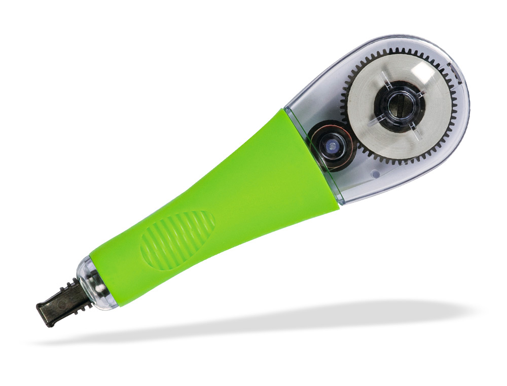 CORRECTEUR Q-CONNECT DÉVIDOIR RUBAN 4.2MMX10M APPLICATION LATÉRALE USAGE FACILE GRIP CAOUTCHOUC VIS RETOUR ARRIÈRE