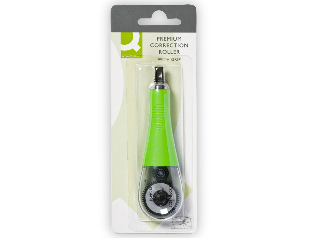 CORRECTEUR Q-CONNECT DÉVIDOIR RUBAN 4.2MMX10M APPLICATION LATÉRALE USAGE FACILE GRIP CAOUTCHOUC VIS RETOUR ARRIÈRE