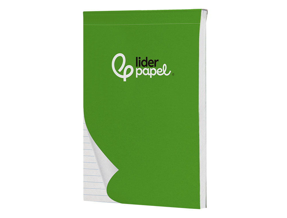 BLOC NOTES LIDERPAPEL PERFORÉ LIGNÉ A5 210X148MM PAYSAGE COUVERTURE CARTON IMPRIMÉ 250G/M2 80F 60G/M2