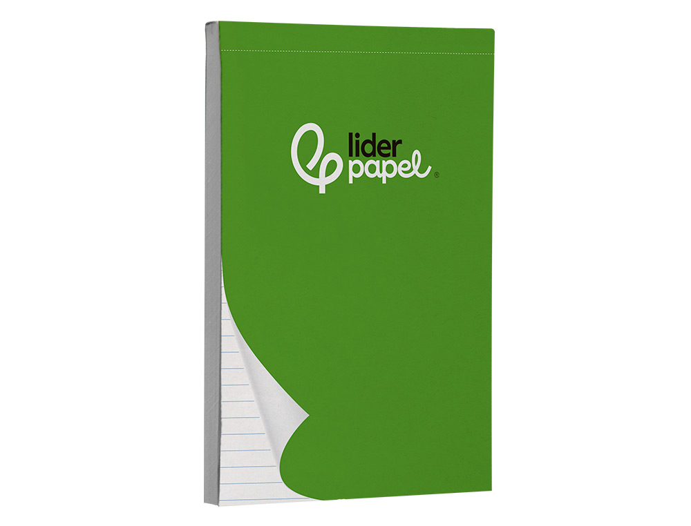 BLOC NOTES LIDERPAPEL PERFORÉ LIGNÉ A5 210X148MM PAYSAGE COUVERTURE CARTON IMPRIMÉ 250G/M2 80F 60G/M2