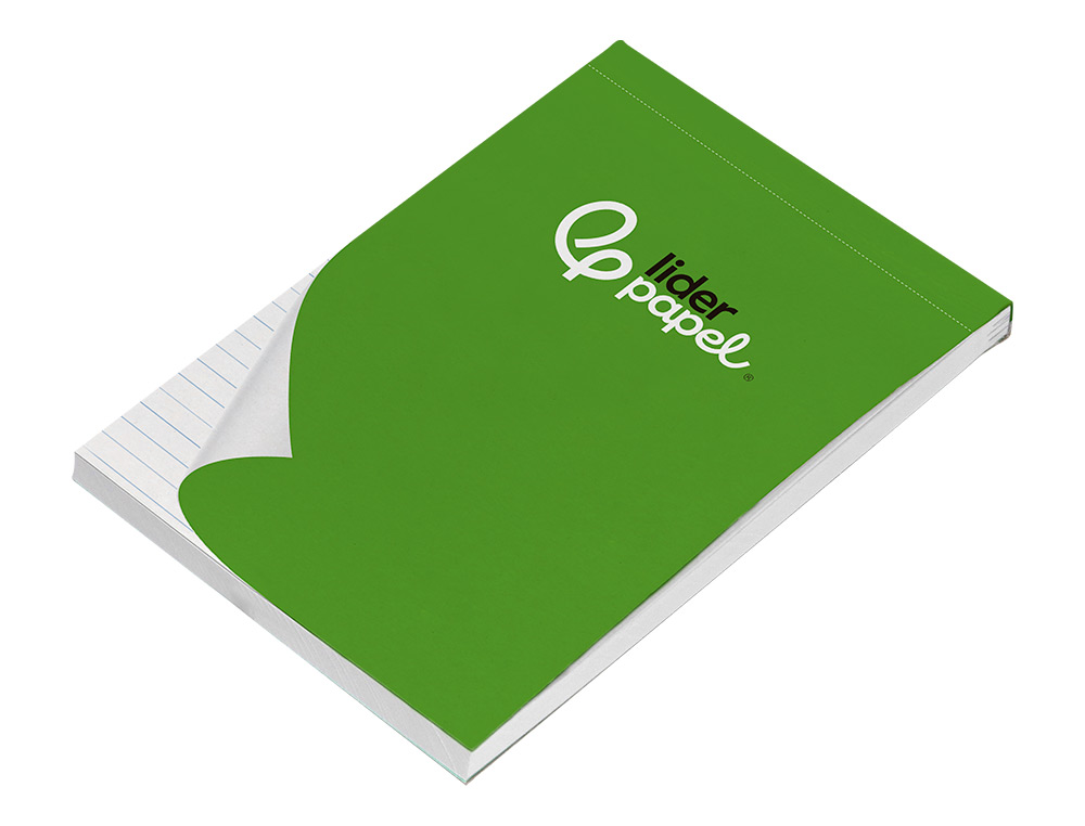 BLOC NOTES LIDERPAPEL PERFORÉ LIGNÉ A5 210X148MM PAYSAGE COUVERTURE CARTON IMPRIMÉ 250G/M2 80F 60G/M2