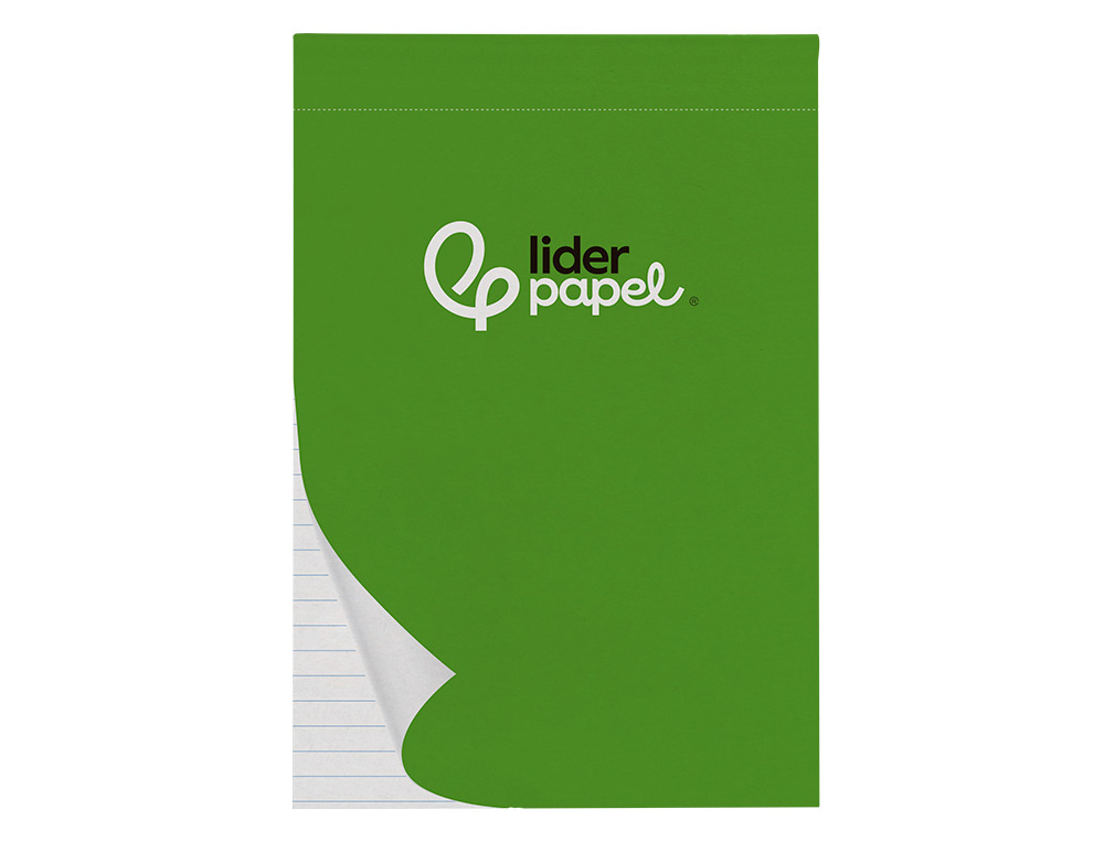 BLOC NOTES LIDERPAPEL PERFORÉ LIGNÉ A5 210X148MM PAYSAGE COUVERTURE CARTON IMPRIMÉ 250G/M2 80F 60G/M2