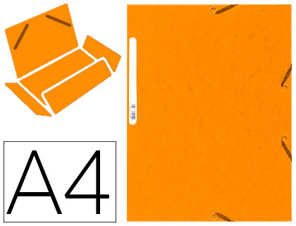 CHEMISE EXACOMPTA CARTE LUSTRE 5/10E 400G 3 RABATS ET LASTIQUE A4 FORMAT 240X320MM COLORIS ORANGE