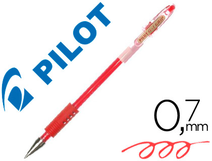 STYLO-BILLE PILOT G1 GRIP CRITURE MOYENNE 0.5MM ENCRE GEL RECHARGEABLE CORPS TRANSLUCIDE GRIP CAOUTCHOUC ROUGE