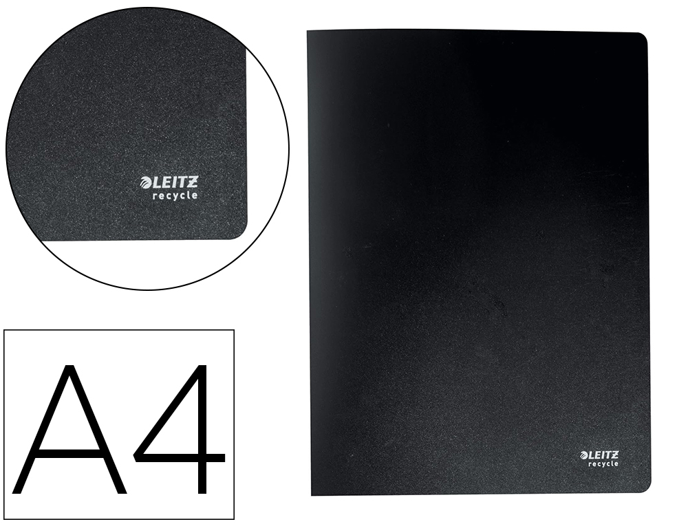PROTEGE-DOCUMENTS LEITZ A4 20 POCHETTES TRANSPARENTES 40    VUES COLORIS NOIR