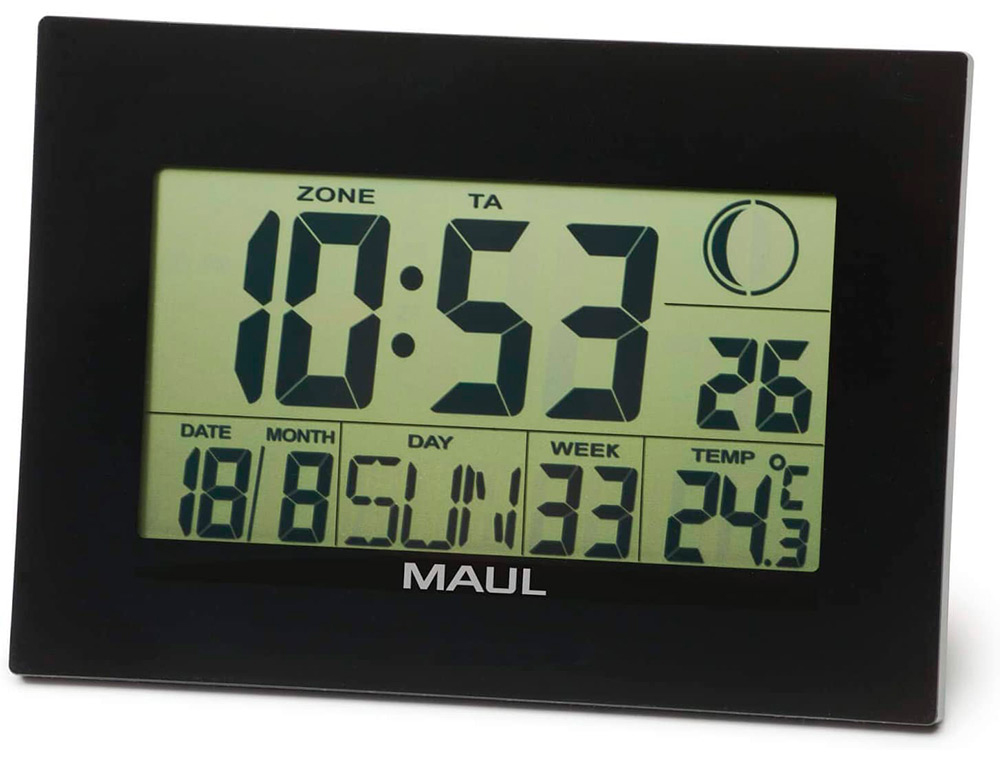 HORLOGE MAUL MAULFLOW DIGITAL NUMERIQUE GRAN ECRAN LCD      230X160MM