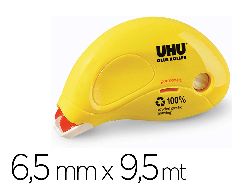 COLLE UHU GLUE ROLLER PERMANENT ERGONOMIQUE         6.5MMX9.5M