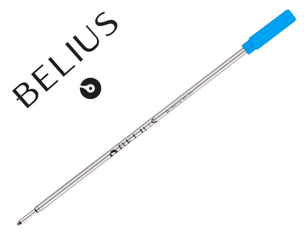RECHARGE STYLO-BILLE BELIUS ENCRE COLORIS BLEUE BOITE 3   UNITES