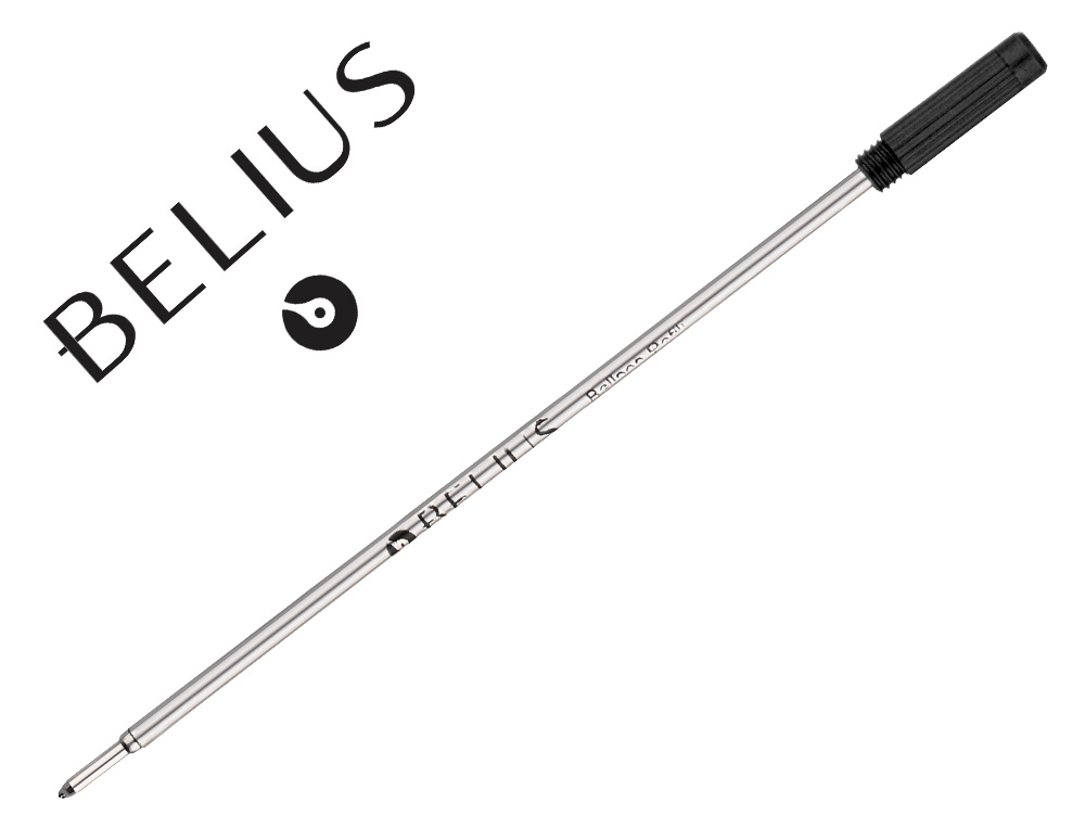 RECHARGE STYLO-BILLE BELIUS ENCRE COLORIS NOIRE BOITE 3   UNITES