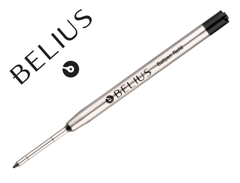 RECHARGE STYLO-BILLE BELIUS POINTE 0,8MM ENCRE COLORIS    NOIRE BOITE 3 UNITES