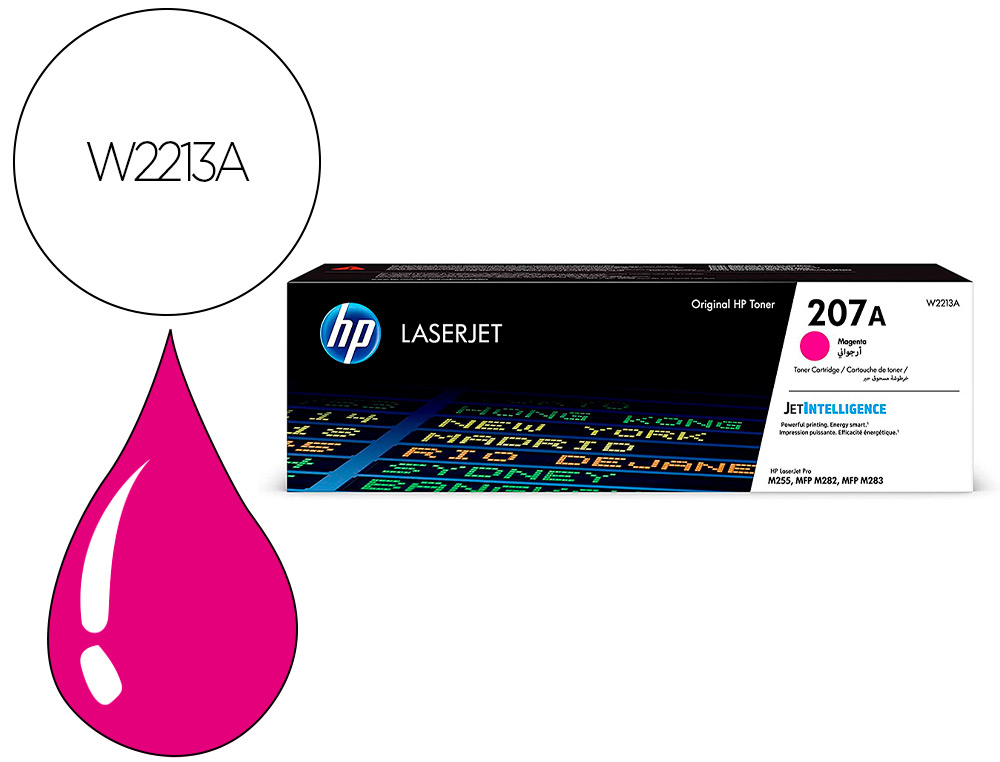 CARTOUCHE D'ENCRE HP 207A POUR HP COLOR LASERJET PRO    M255DW M255NW M282NW M283FDN  MAGENTA 1250P