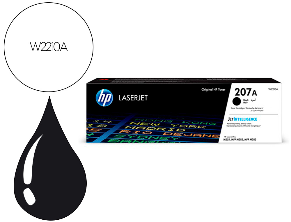 CARTOUCHE D'ENCRE HP 207A LASERJET M255DW M255NW M282NW M283FDN NOIR 1350 PAG