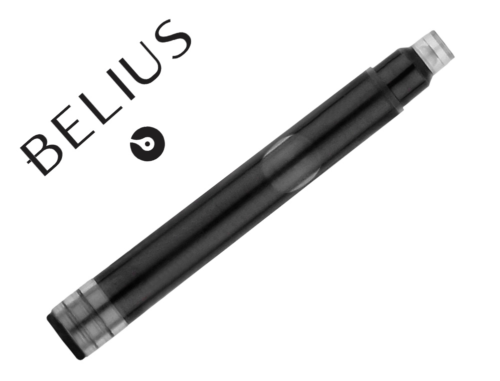 RECHARGE STYLO-PLUME BELIUS ENCRE COLORIS NOIRE BOITE 6   CARTOUCHES