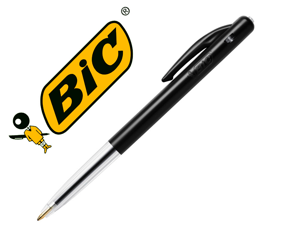 STYLO-BILLE BIC RETRACTABLE ANTI MICROBIEN POINTE MOYENNE NOIR