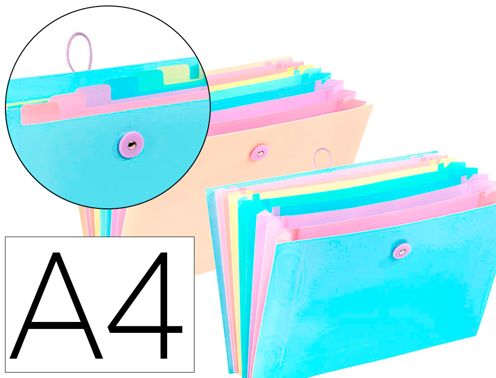 TRIEUR VIQUEL RAINBOW PASTEL 8 COMPARTIMENTS POLYPROPYLENE A4 35X24,5CM COLORIS BLEU     NUDE