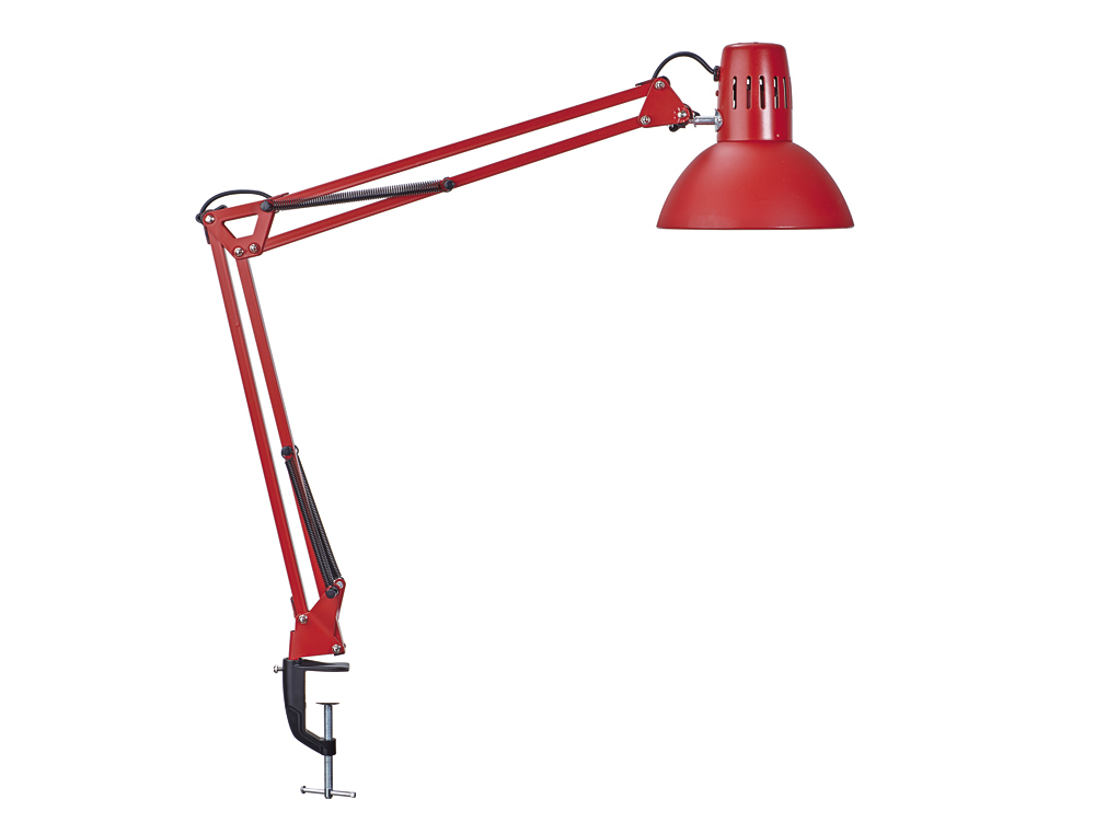 LUMINAIRE BUREAU MAULSTUDY SURPINCE TETE ET BRAS METAL      HAUTEUR 44CM BRAS 35CM TETE   DIAM. 17CM COLORIS ROUGE