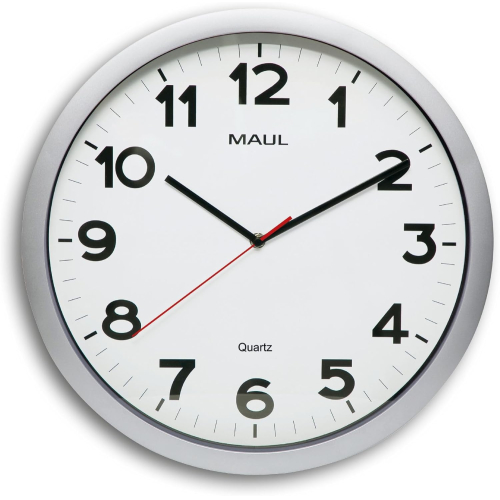 HORLOGE MURALE MAUL STEP DIAM. 40CM PILE 1.5V AA       FOURNIE COLORIS ARGENT